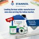 Werbung für Stannol-Lötprodukte auf dem indischen Markt mit Kontaktinformationen.