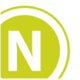 The picture shows a white ‘N’ in a lime green circle.