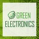 The picture shows the logo of the event: The green lettering ‘Green Electronics’ on a light-coloured background. A green-coloured, stylised PCB can be seen in the background.