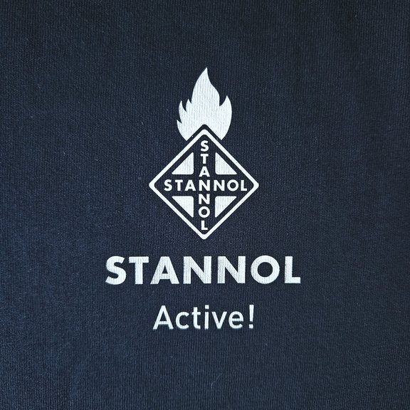 The picture shows the Stannol logo in white and the lettering Stannol Active! on a dark blue background. 