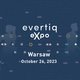 Auf dem Bild ist das Logo der Evertiq Expo Warschau zu sehen - dunkelblau mit weißer Schrift. Zu klesen ist: evertiq expo, Warsaw, October 26, 2023