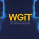 The picture shows the event logo: The orange lettering WGiT on a blue background.