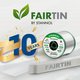 ‘FAIRTIN anniversary design featuring a spool of solder and the anniversary number 10 in gold.’