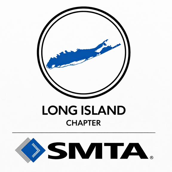 Logo mit blauer Long Island-Silhouette und SMTA-Schriftzug darunter.