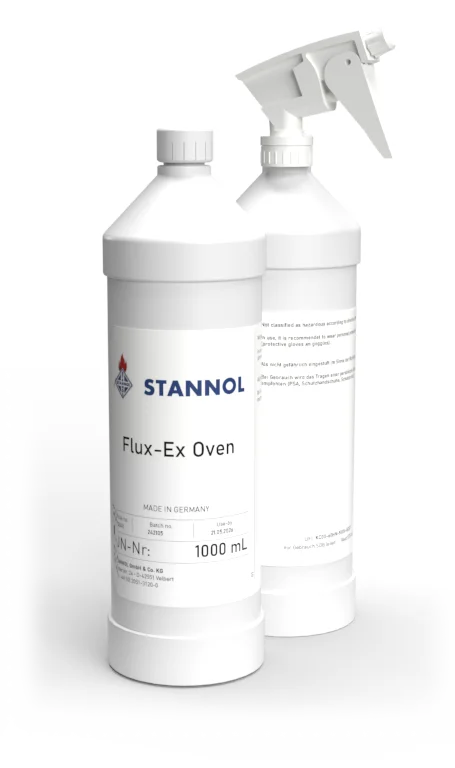 White spray bottle with Stannol cleaner Flux-Ex Oven